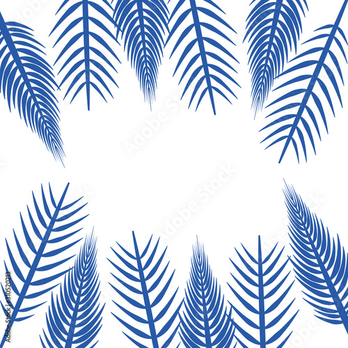 Isolated blue leaves vector design