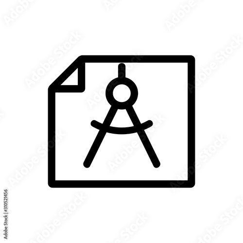 technical document icon vector. A thin line sign. Isolated contour symbol illustration