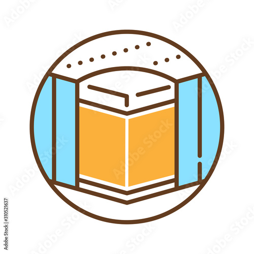 Soft bed mattress color line icon. Easily adapt to the bends of the body and provide uniform support for the spine. Pictogram for web page, mobile app, promo. UI UX GUI design element.