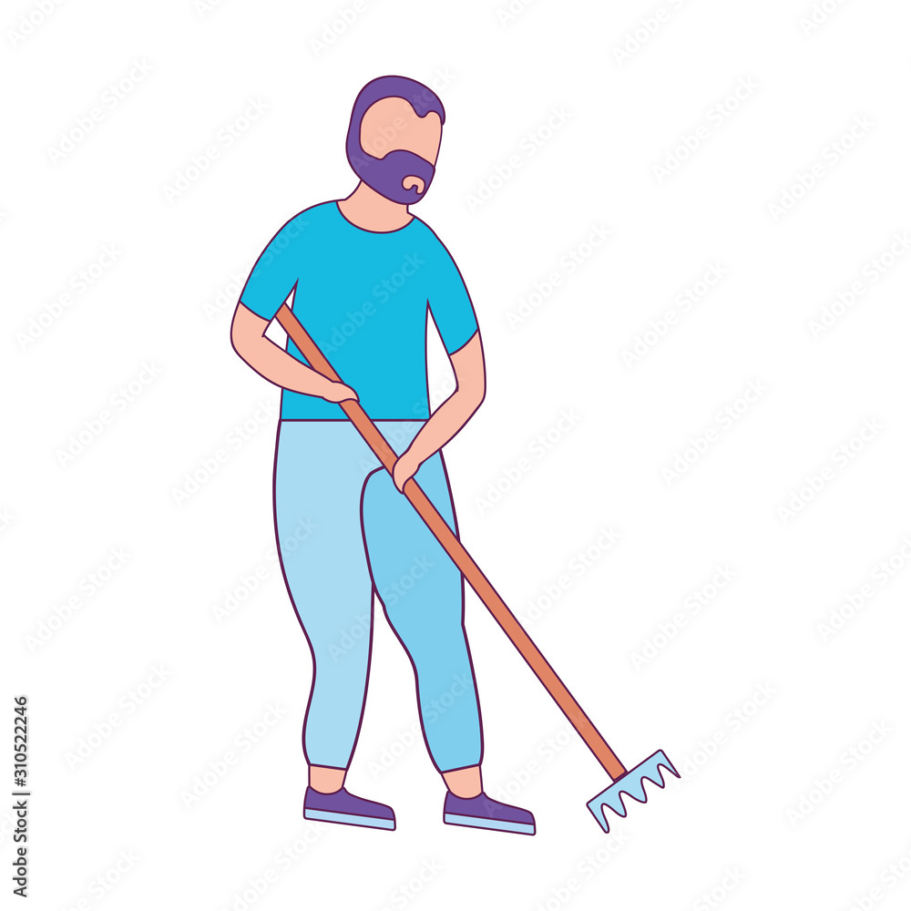 Avatar man with rake vector design Avatar man with rake vector design
