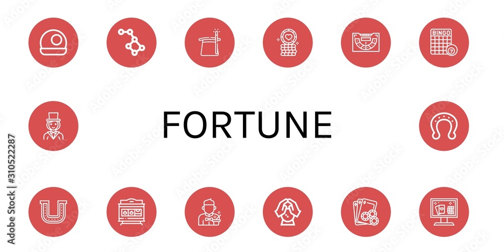 fortune simple icons set fortune simple icons set