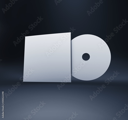 CD album mock up in a dark background. A template to promote your own CD cover on social media