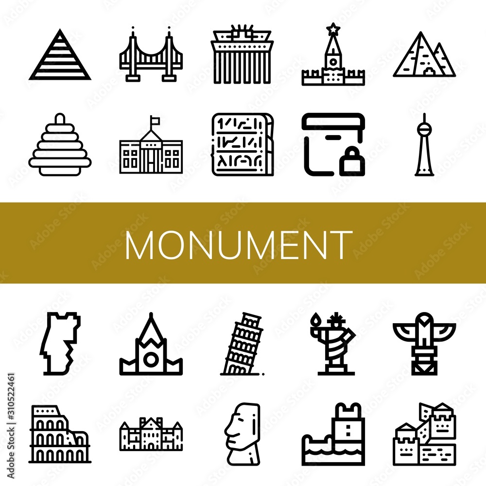 monument simple icons set