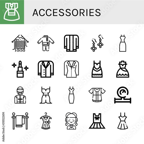 accessories simple icons set