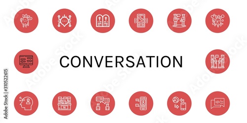 conversation simple icons set