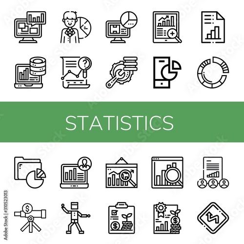 Set of statistics icons
