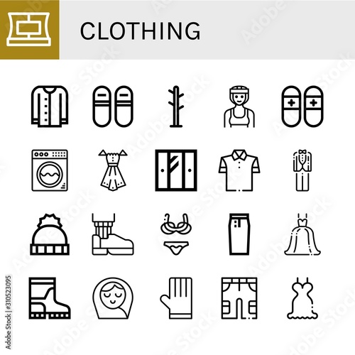 Set of clothing icons