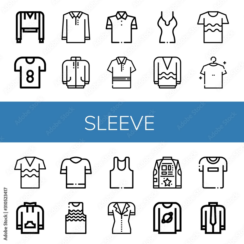 sleeve simple icons set sleeve simple icons set