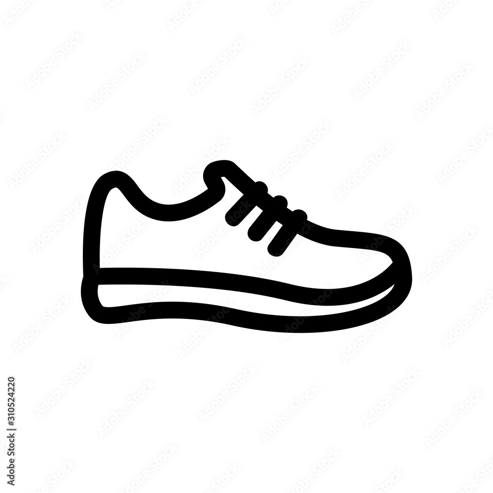 Sneakers icon vector. A thin line sign. Isolated contour symbol illustration Sneakers icon vector. A thin line sign. Isolated contour symbol illustration
