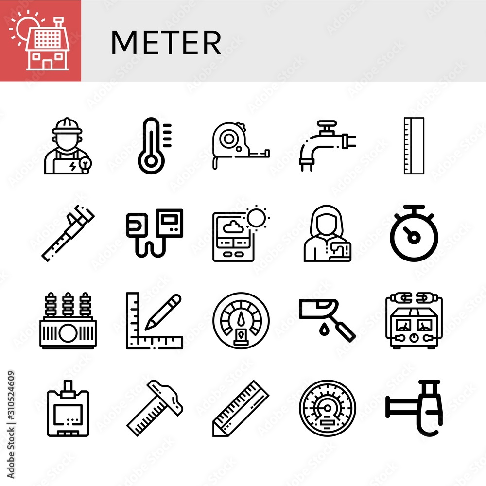 Fototapeta premium meter icon set