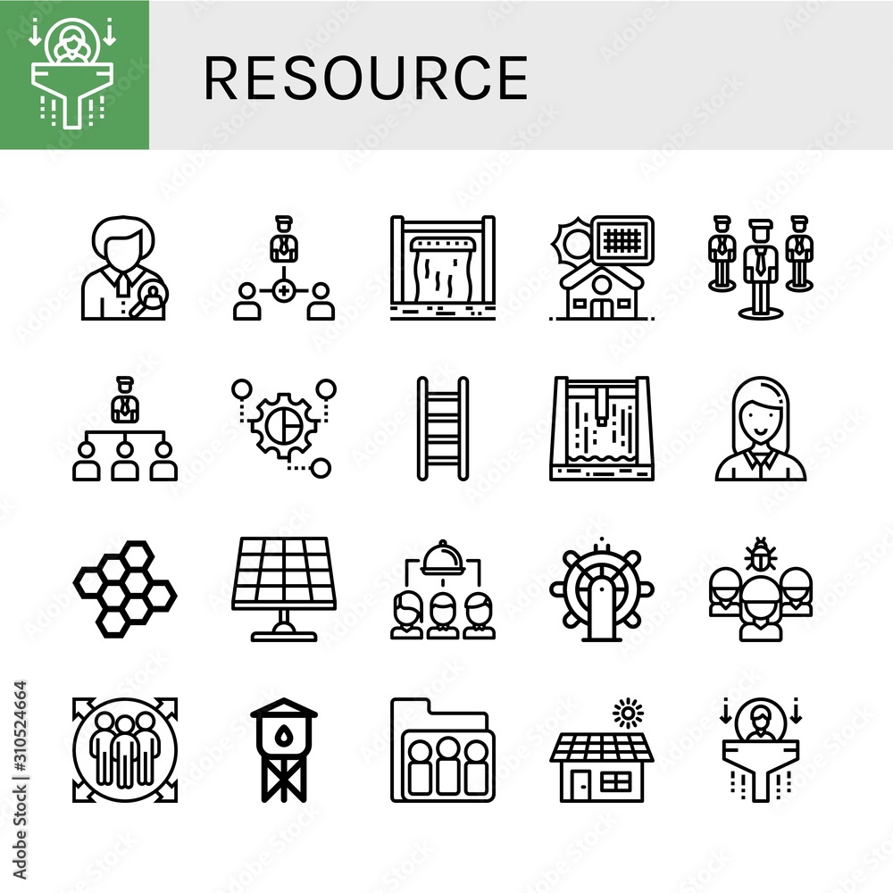 Set of resource icons