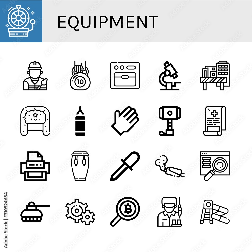 Fototapeta premium Set of equipment icons