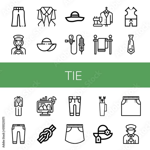 tie icon set