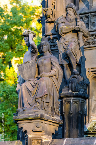Prague  Czech Republic - November  19  2019   Monument fountain to emperor Francis I in Prague