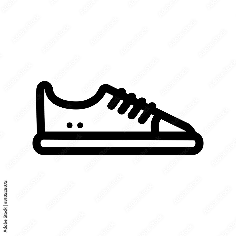 Sneakers icon vector. A thin line sign. Isolated contour symbol illustration Sneakers icon vector. A thin line sign. Isolated contour symbol illustration