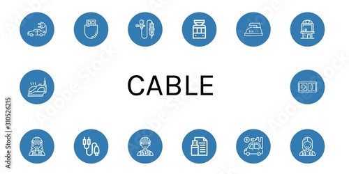 cable icon set