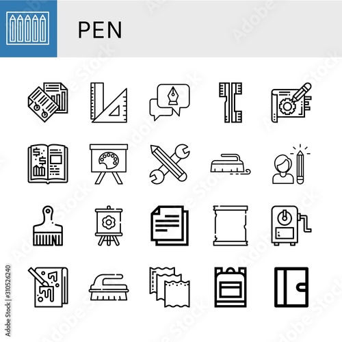 pen icon set