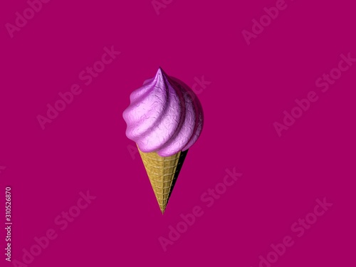 ice cream 3d modeling illustration