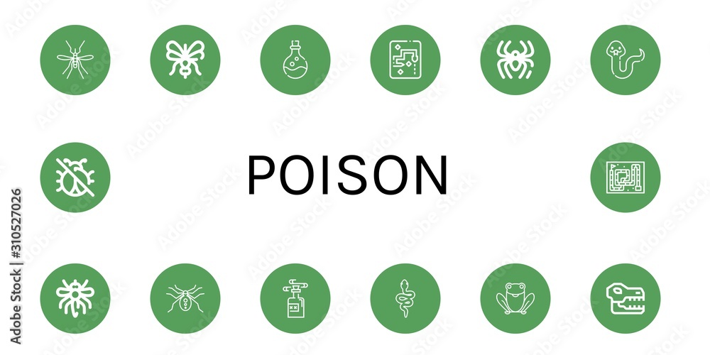 Set of poison icons Set of poison icons