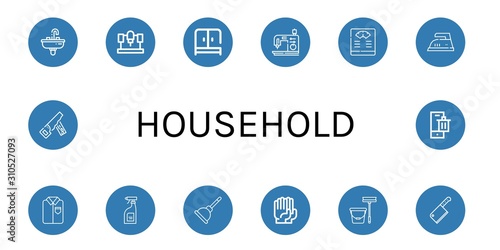 Set of household icons