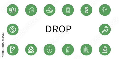 Set of drop icons