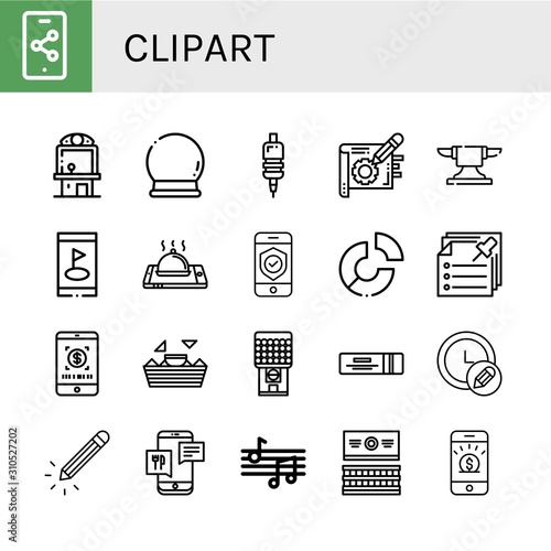 clipart simple icons set
