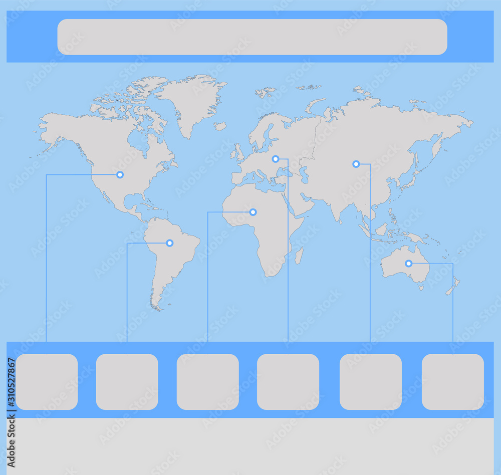 Infographics World Maps Of Continents Blank Template Stock Vector Adobe Stock