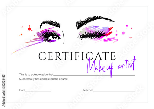Certificate for makeup artist