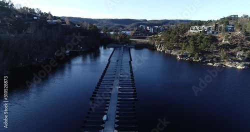 Wallpaper Mural Aerial footage of Fagerholt marina in Kristiansand (south Norway). Torontodigital.ca