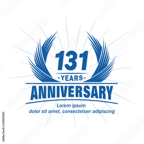 131 years logo design template. 131st anniversary vector and illustration.