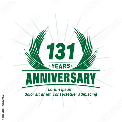 131 years logo design template. 131st anniversary vector and illustration.