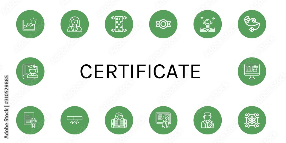 certificate icon set certificate icon set