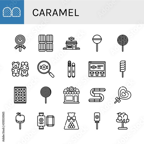 caramel icon set