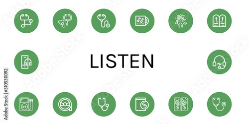 Set of listen icons