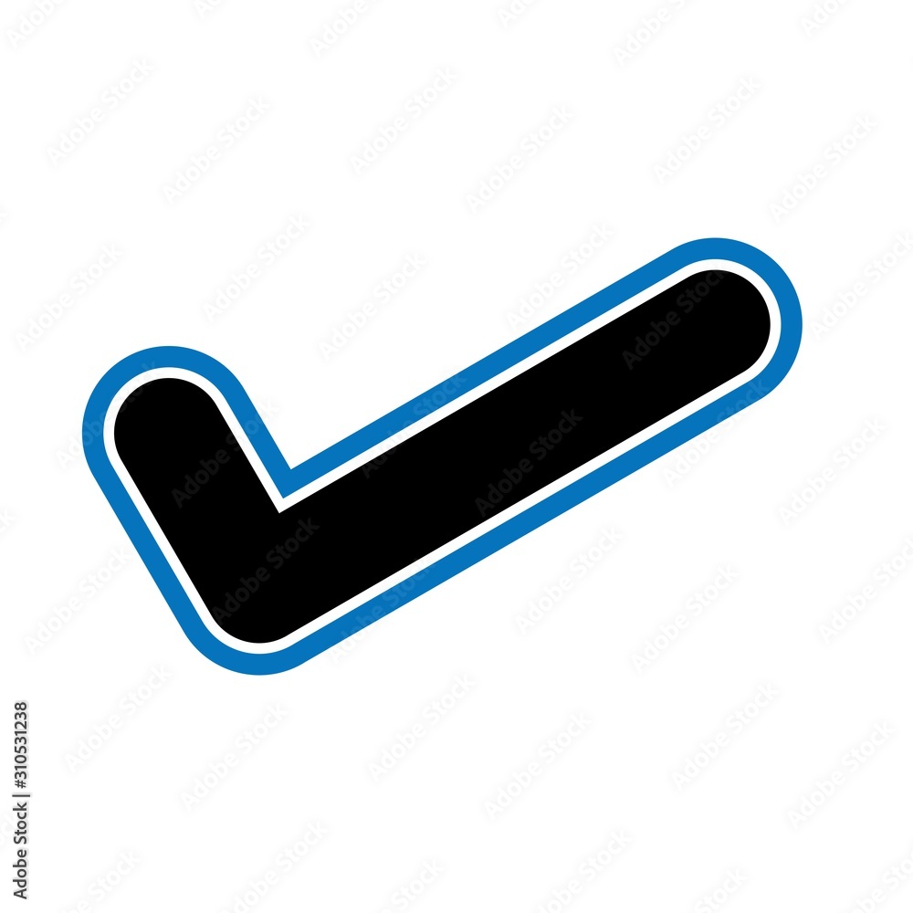 Glyph Check Mark icon isolated on background Glyph Check Mark icon isolated on background