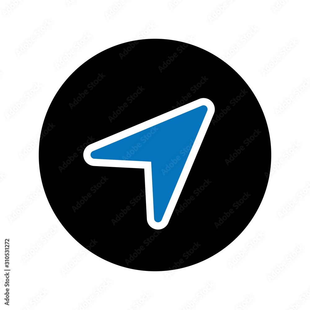 Glyph Navigation icon isolated on background