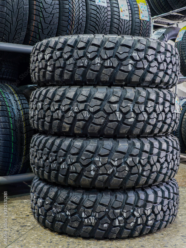 Obraz premium new offroad mud and terrain tire set