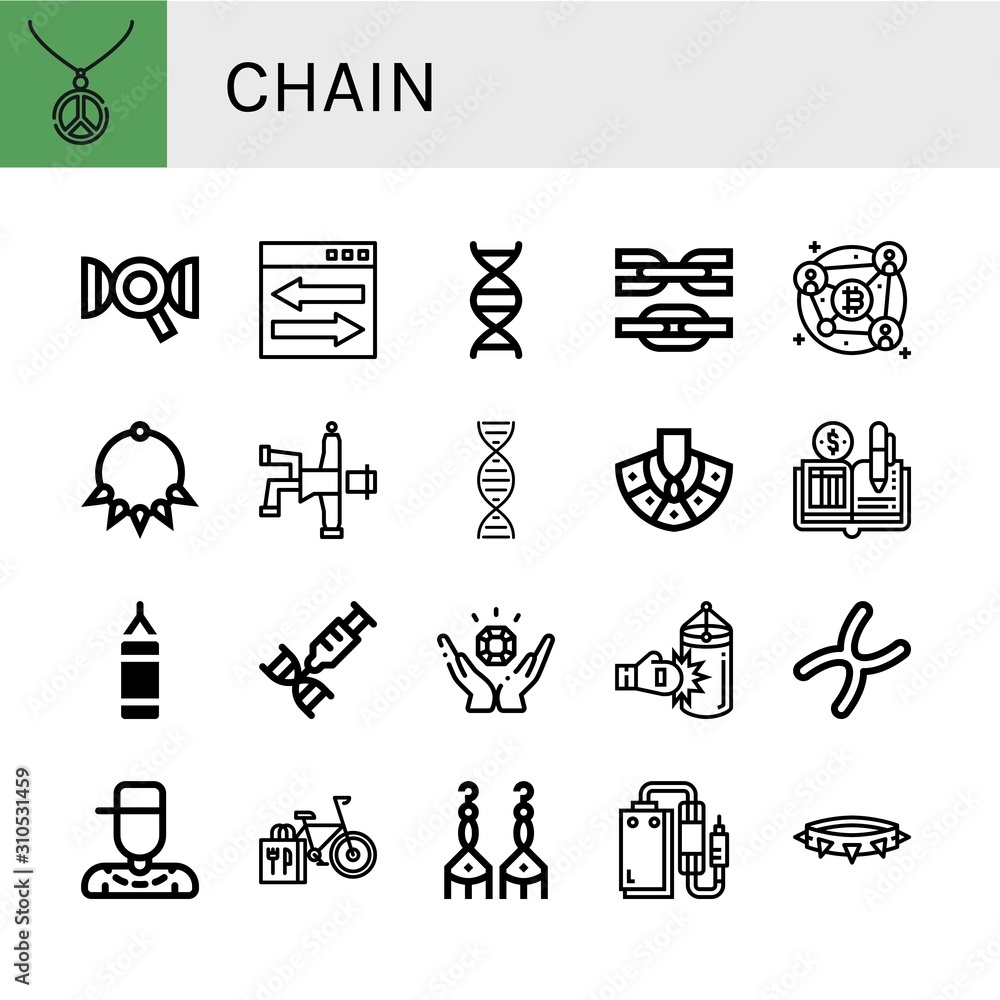 Fototapeta premium chain icon set