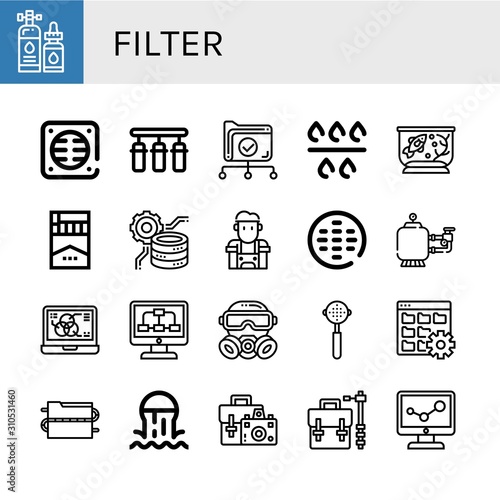 Set of filter icons
