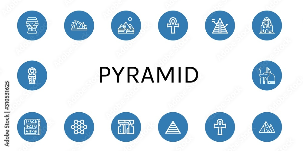 Set of pyramid icons