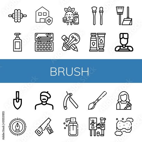 brush icon set