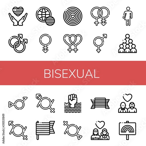 bisexual icon set
