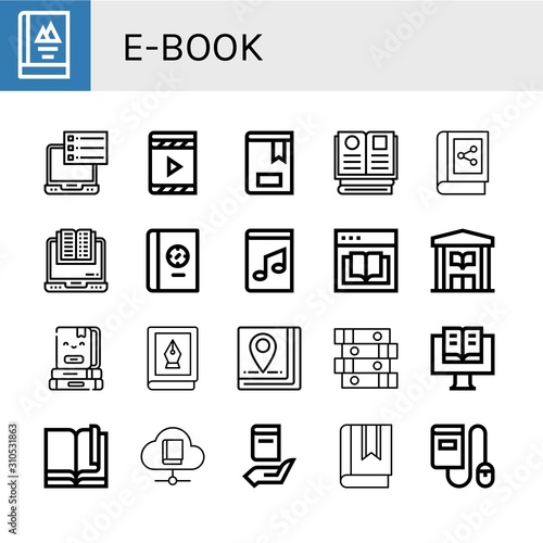 e-book icon set