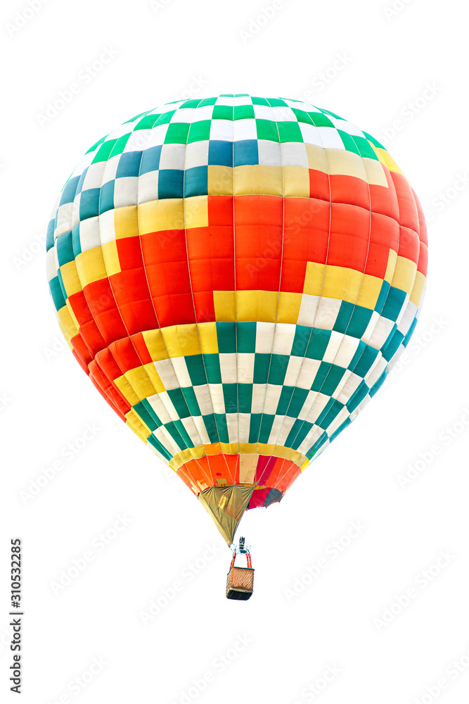 Fototapeta premium colorful hot air balloon, isolated on whie background