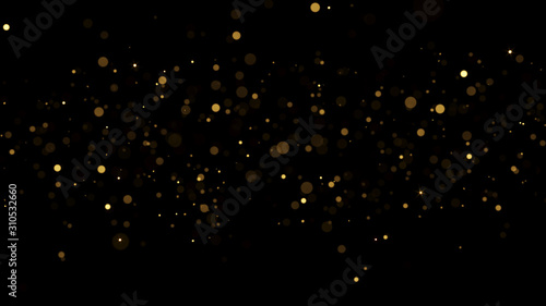 Christmas Background Golden Glitters - 3D Rendered Shining Sparkles