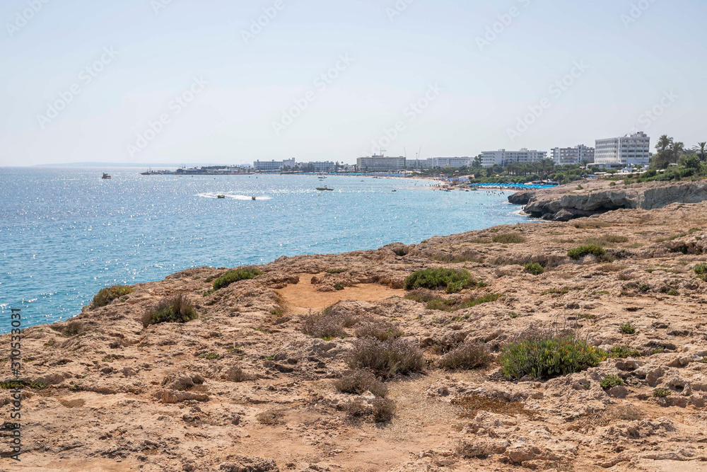 rocks and the sea, the ocean in Ayia Napa, Cyprus