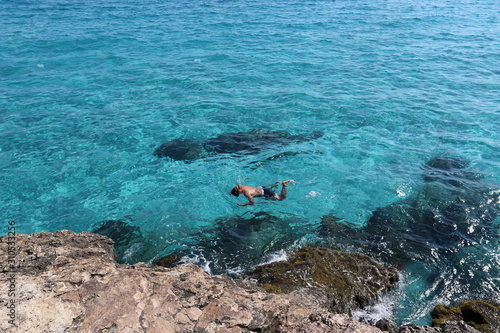 scuba diving man, diver in the sea, ocean, Ayia Napa, Cyprus