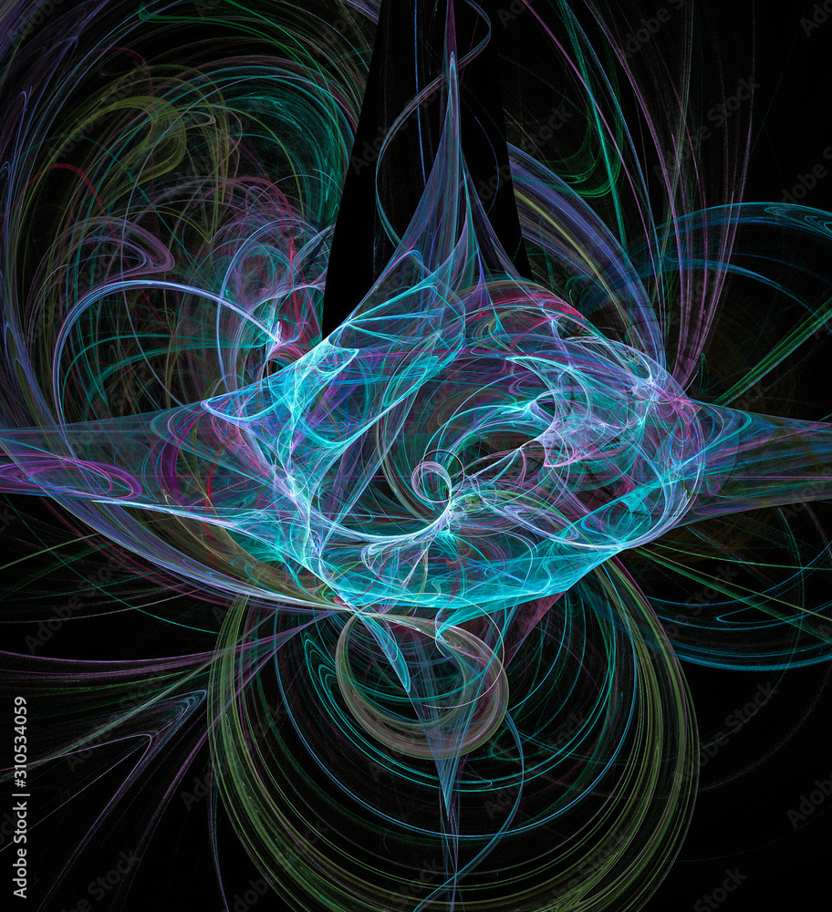 Fototapeta premium abstract fractal background blue swirl