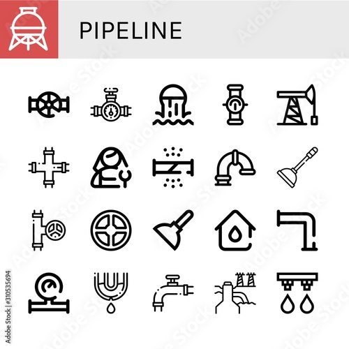 Set of pipeline icons