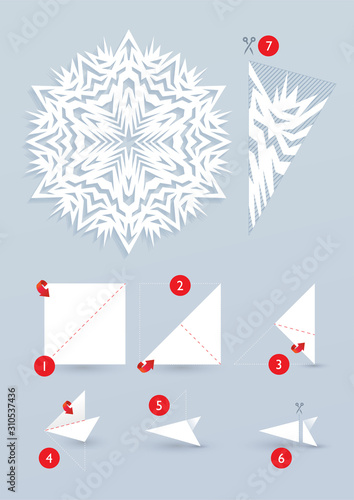 Paper snowflake origami tutorial how to cut a paper snowflake in 7 easy steps